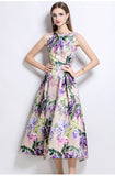 Tea Break Print Slings With Open Shoulder Dress Female Summer Sexy Hot Girl Holiday Beautiful