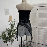 Hottie Street Sexy Lace Tset Bra Crucifix Nails Irregular Y2k Wear