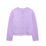 Autumn New Knitted Jersey Women's Round Collar Solid Color Loose Set
