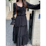 Woherb Wood Ear Temperament Light Mature Large Size Fat Mm Dress Female Summer 2024 New Design Sense Small Small Skirt-Outfit