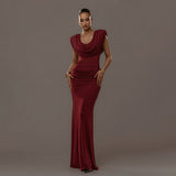 The Autumn Of 2025, The New Women's Pure Color Temperament Is Elegantly Folded And Collared Dress