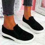Summer Women's Single Shoes Platform Lightweight Suede Ladies Loafers Flat Platform Slip On Hiking Shallow Mouth Casual