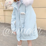 Winter New Preppy Style Loose Women Parkas Fashion Kawaii Female