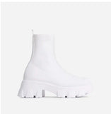 Women Boots Autumn Winter Boots Slip on Socks Shoes Women 2022 Platform Boots with Heels Botas De Mujer Knitted Botines