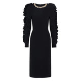 Early Autumn New Star Fashion Wood Ear Three-Dimensional Decorative Long Sleeve Long
