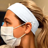 Bandana Fiber Nurse Button Headband Face Mask Holder Solid Color Anti Tight Protect Ears Hairband Turban Headband