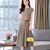 Summer Women Sets Short Sleeve T Shirt And Wide Leg Pants Female