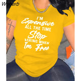 Women T-shirts Letter Print Short Sleeve O-neck Stretchy T Shirt Tops Female Fashion Streetwear Casual Tees Tops Summer-Outfit