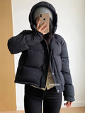 2022 New Winter Fashion Hooded Warm Fluffy Short Jacket Women Thickened Loose Waterproof 90% White Goose Down Bread