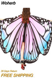 Cappa Women Butterfly Wings Costumes Pashmina Shawl Scarf Nymph Pixie Poncho Costume Accessory Peacock Wings Shawl-Outfit
