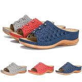 Women Slippers Rome Retro Casual Shoes Thick Bottom Wedge Open Toe Women Sandals Beach Slip On Slides