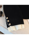 Chic Vintage Casual Jacket Coat Women's Autumn and Winter Aesthetics Fashion All-Match Loose Single Breasted Coat Lady-Outfit