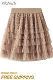 11 Color Girl Sweet Tulle Cake Mesh Short Skirt Elastic Waist Fairy Tutu Mini Ball Gown Skirt For Spring Summer QT2139-Outfit