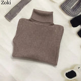 Soft Women Turtleneck Sweater Autumn Long Sleeve Elastic Female Knitted Jumper Casual Pullover Slim Winter Basic Tops