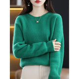 Round-Neck Cashmere Sweater Women's Woolen Woolen Woolen Sweater In Autumn And Winter