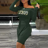 Women Fashion Casual Two-Piece Set Suits Set Sportwear Female Summer Clothes Long Sleeve Queen Print Top & Shorts