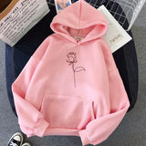 Harajuku Solid Hoodies Casual Warm Hooded Women Sweatshirt Winter Long Sleeve Plus Velvet Oversized Hoodies