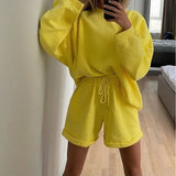 Tie Dye Sets Women Casual Two Pieces Short Sleeve T Shirts And High Waist Short Pants Solid Outfits Streetwear