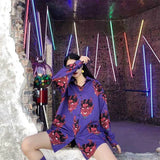 2022 Streetwear Harajuku Blouse Couple Shirt Women Men Clothing Blouses Bf Long Shirts Spring Autumn Turn-down Collar Casual