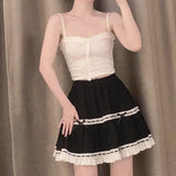 Japanese Crop Top Summer Kawaii Skinny Tanks Camis Blue Bow Tube Bras Y2k Short Solid Sexy Sleeveless Bandage Cropped Women