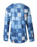 Look Print Zip Detail Long Sleeve Top Women Fashion Casual T Shirt-Outfit