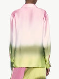 2023 Women Summer Satin Shirts Blouses Tops Fashion Tie-dye Loose Female ELegant Street Top Clothing-Outfit