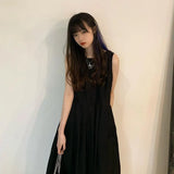 Dress Women Preppy Pleated Lace Up Bows Reversible Retro A-line Loose Teens Trousers Japan Style Gothic Ins Trendy-Outfit