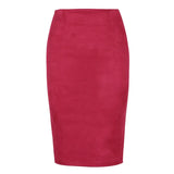 colors size S M L XL 2021 Women Winter Solid Suede Multi Package Hip Pencil Midi Skirt Autumn Winter Bodycon