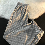 niche design sense fried street lattice beam foot sports casual pants women's spring and autumn loose high waist