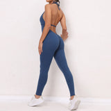 Woherb One-Piece Quick-Dry Tight Yoga Pants Breathable Women's Wrinkled Peach And Butt Gym Pants-Outfit