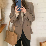 Woherb Version Of The Suit Jacket Female 2024 Autumn New Loose Casual Joker Net Red Small Suit Jacket Female Tide-Outfit