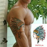 Waterproof Temporary Tattoo Sticker Totem Line Black Classical Tatoo Body Art Arm Leg Fake Tattoos Women/Men Girl 14.8*21