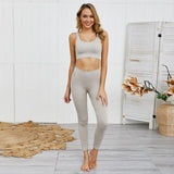 Piece Seamless Fitness Set For Women Workout Sporty Set Top+Leggings Set Activewear