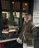 Women's Clothing 2025 Autumn And Winter New Fashion Wool Coat Thick Loose With Scarf Tid