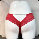 Chain Hollow Lady T-Shirt Lace Trousers Comfort Ice Silk Cotton Crotch Trousers Sexy Low-Waist