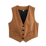 Color Y2K2025 Summer Leisure Repair Vest Sleeveless Vest Short Blouse Women