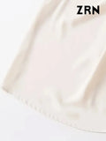 ZRN-Women's Gold Appliques Blouses, Sleeveless, Cowl Neck, Back Zipper, Female Shirts, Chic Tops, Fashion-Outfit