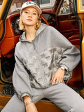 2022 Newest Autumn Patchwork Loose Warm White Duck Down Jacket Hooded Zipper Up Lightweight Short Puffer Woolen