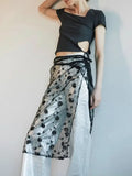 Multi-Layer New Trend, Fashion, Irregular Bandage, Minority Design, Black-And-White Full-Length Dress With Sequins-Outfit