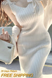 2 Piece Dress Set Woman Slim Bodycon Strap Midi Dress Party Elegant + Casual Long Sleeve Short Tops Korean Suit Solid-Outfit