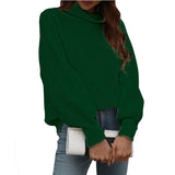 Solid-Color Knitted Shirt Women's High-Collar Women's New High-Collar Sweater In Autumn And Winter