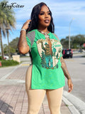 V Neck Letter Print Short Sleeve Graphic T Shirt Tops Tees Blouse 2022 Summer Clothes Wholesale Items