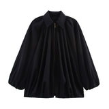 Women's Clothing 2025 Autumn Collar Long Sleeves Canopy Jacket Baseball Uniform Coat Women