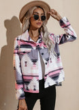 Fashion Print Turndown Collar Long Sleeve