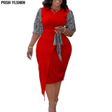 African Dresses for Women Dress Dashiki Print Patchwork African Clothes Plus Size Retro Africa Bodycon Christmas Robe-Outfit