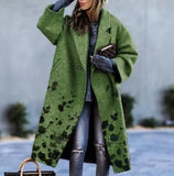 New 2025 Autumn Women's Long-Sleeved Collar Coat Prints The Long