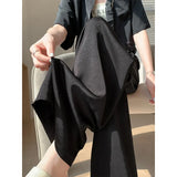 Acetate-Sense Trousers Women's Summer Thin Ice Silk Broad Leg Trousers Small High-Waisted Loose-Rhealing Casual