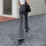 Chic High Stretch Jeans Woman Fall 2022 High Waisted Denim Flare Pants Female Street Korean Y2k Mom Jeans