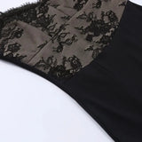And Winter Sexy Black Lace Dress Date Night Outfits for Women Spaghetti Strap Backless Split Midi Dress French Style-Outfit