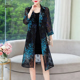 Summer New Long Cardigan Female Long Sleeve Chiffon Blouse Sun Protection Clothing Shirt Fashion Tops Feminino 9128
